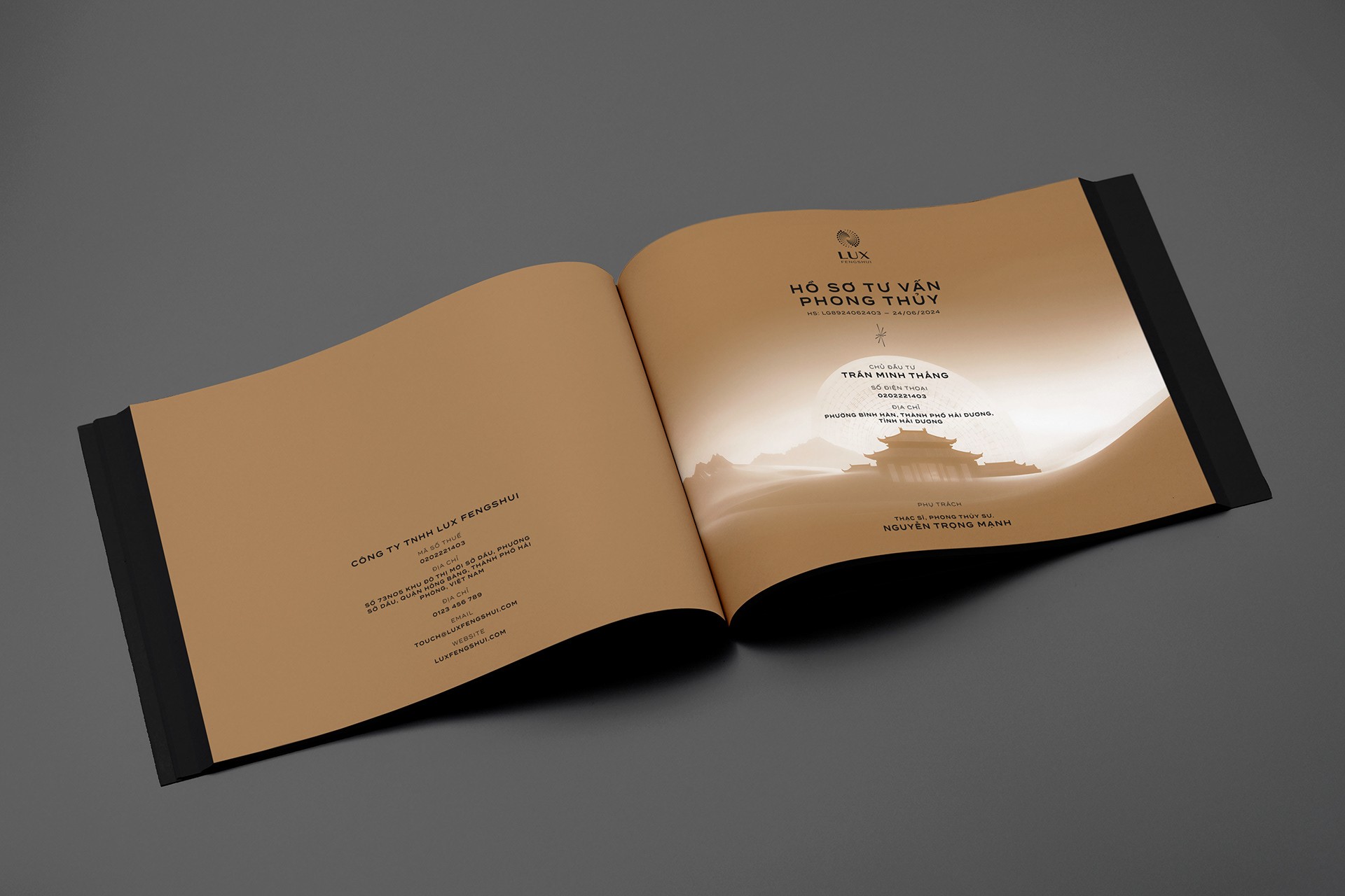 Lux Fengshui profile book page